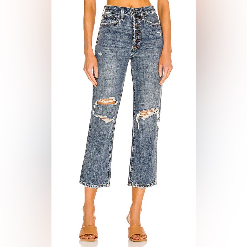 Pistola Charlie with exposed button fly Distressed Jeans